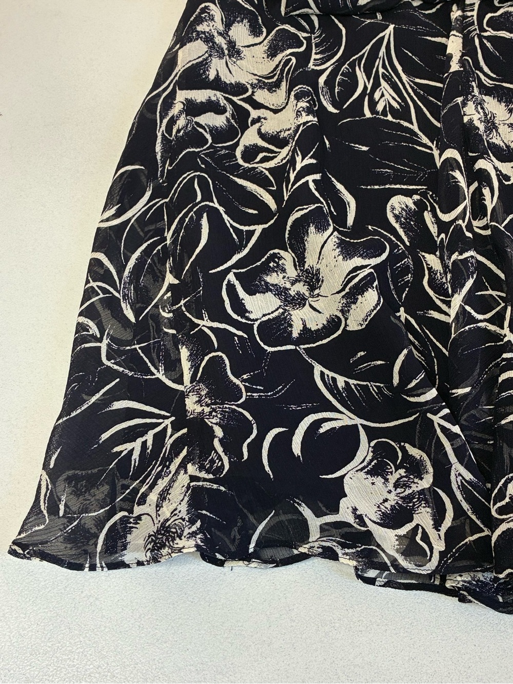 Lauren Ralph Lauren Silk Floral Midi Skirt Womens 10 Blue Cream Fairycore Boho - Picture 5 of 8